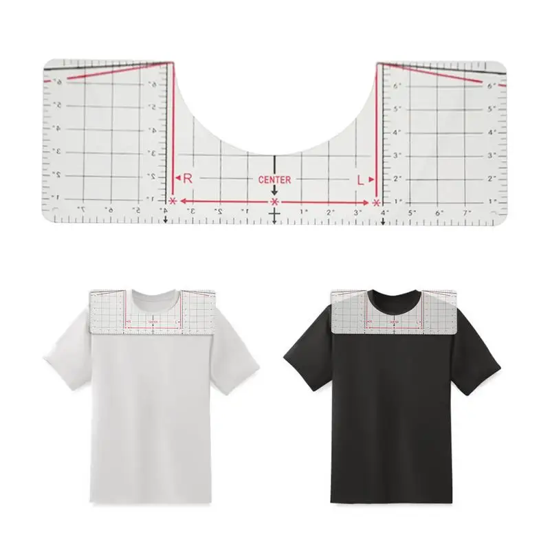 Измерительная линейка для футболки Направляющая для выравнивания Линейки для футболки По центру Рисунка Линейка для футболки Размещение инструмента Футболка Изображение 4