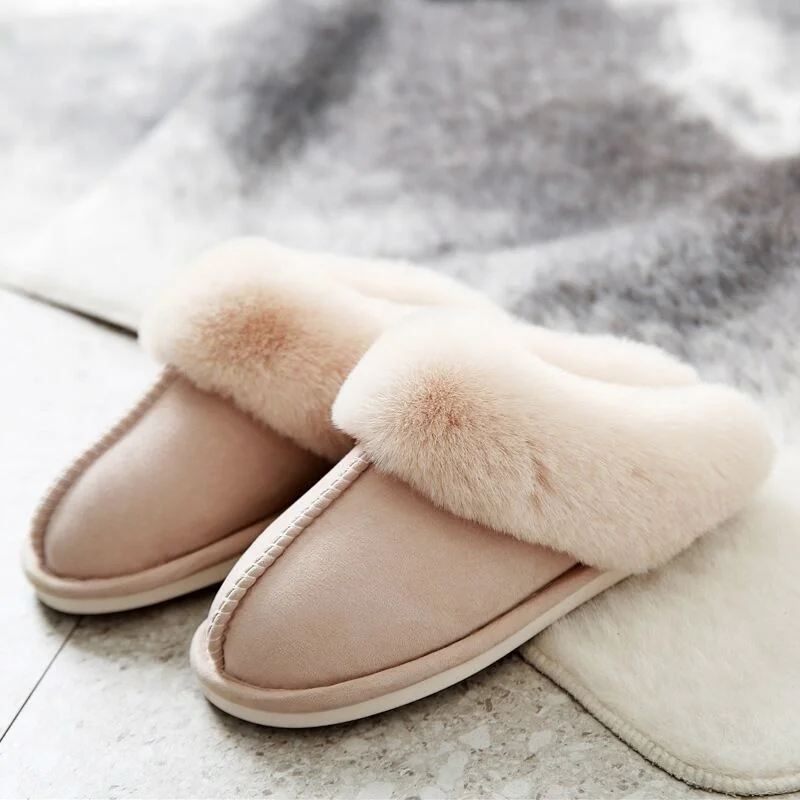 Плюшевые теплые домашние тапочки на плоской подошве JIANBUDAN, легкие мягкие удобные зимние тапочки, женская хлопчатобумажная обувь, домашние плюшевые тапочки Изображение 2