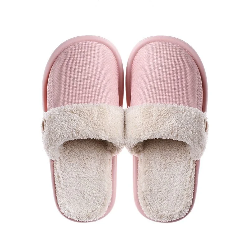 Плюшевые теплые домашние тапочки на плоской подошве JIANBUDAN, легкие мягкие удобные зимние тапочки, женская хлопчатобумажная обувь, домашние плюшевые тапочки Изображение 5