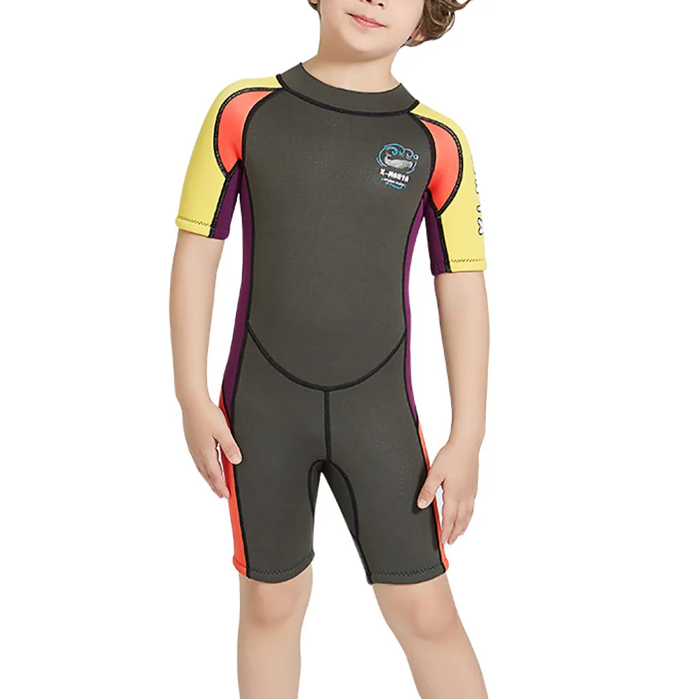 Детский гидрокостюм, цельные купальники, короткий костюм медузы для серфинга Изображение 0