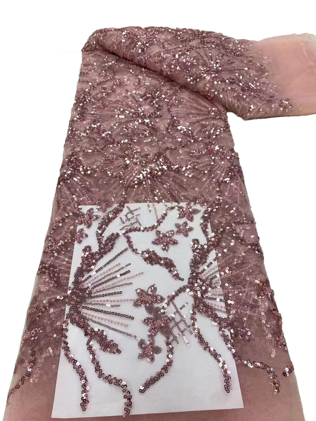 Новые объемные бусины-пузыри, кружевная ткань, расшитая блестками, модные вечерние платья чонсам из высококачественной африканской сетки Изображение 2