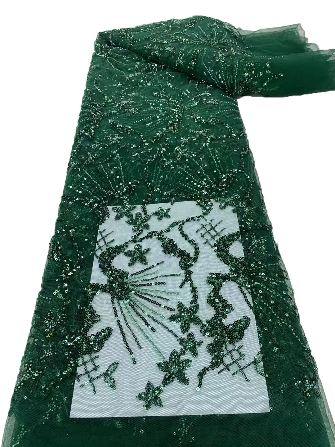 Новые объемные бусины-пузыри, кружевная ткань, расшитая блестками, модные вечерние платья чонсам из высококачественной африканской сетки Изображение 4