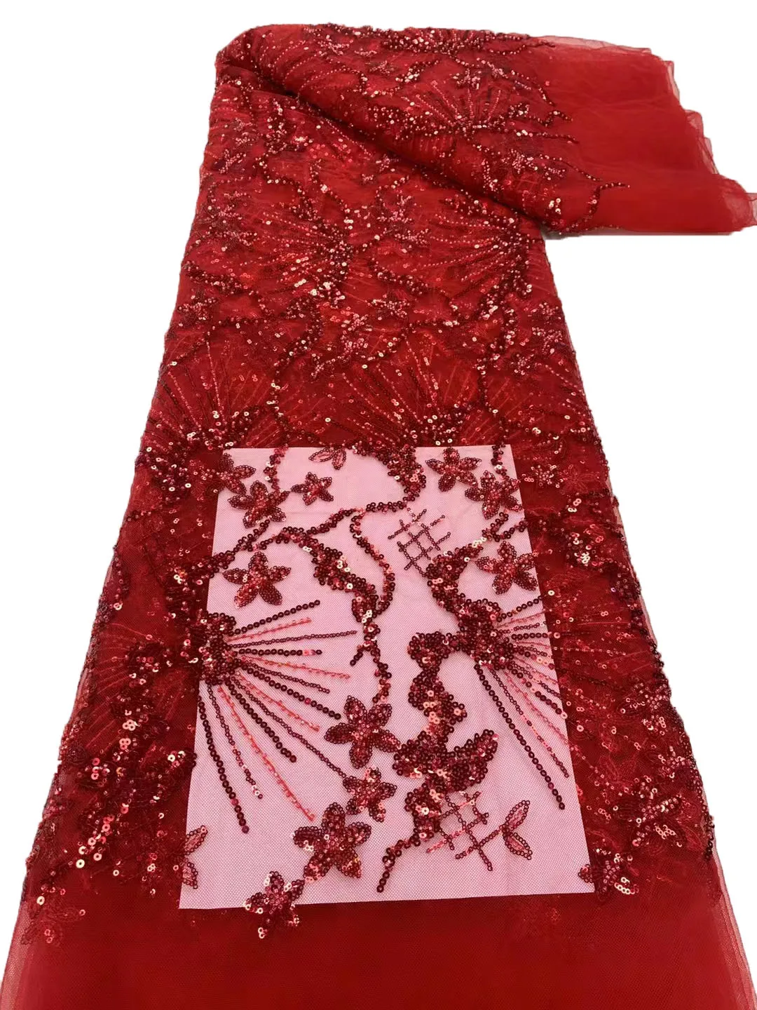 Новые объемные бусины-пузыри, кружевная ткань, расшитая блестками, модные вечерние платья чонсам из высококачественной африканской сетки Изображение 5