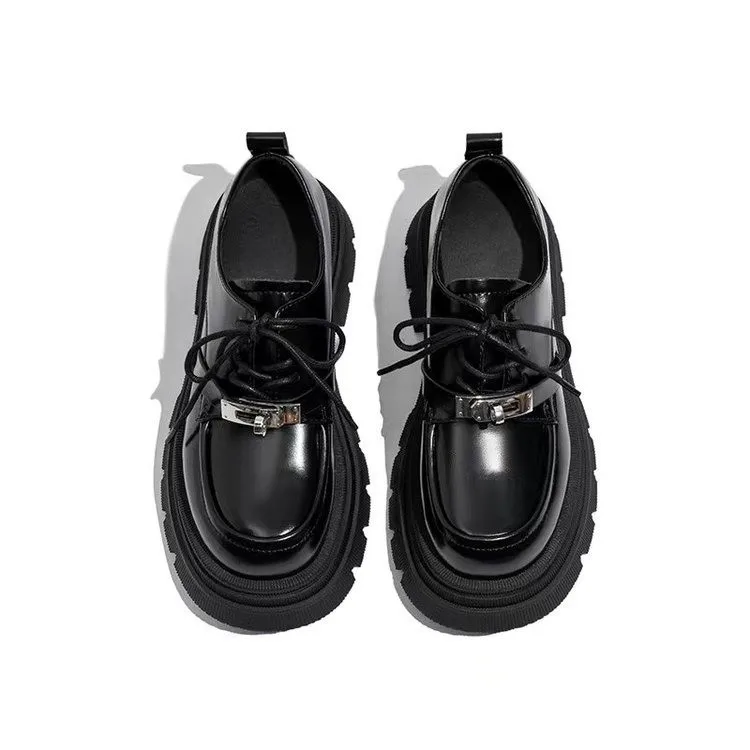 обувь на платформе, женские туфли-лодочки, Оксфорды-дерби, Лоферы, Женская обувь на платформе с массивным каблуком, повседневная обувь для колледжа в стиле ретро Изображение 0