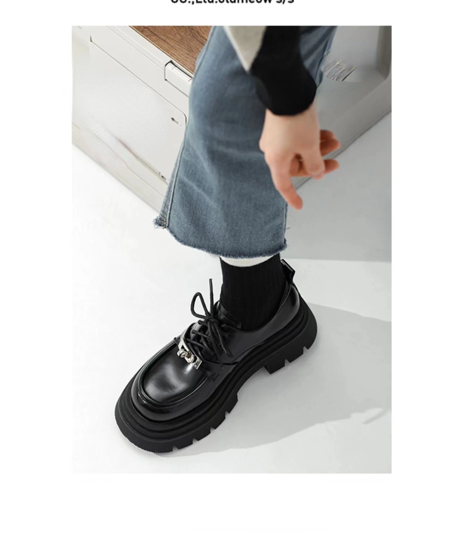 обувь на платформе, женские туфли-лодочки, Оксфорды-дерби, Лоферы, Женская обувь на платформе с массивным каблуком, повседневная обувь для колледжа в стиле ретро Изображение 2