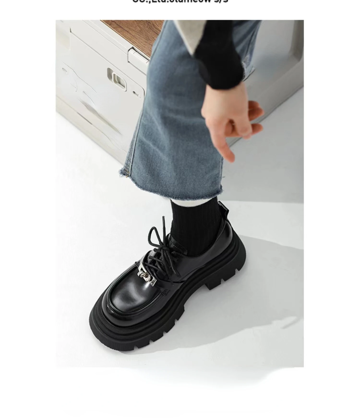 обувь на платформе, женские туфли-лодочки, Оксфорды-дерби, Лоферы, Женская обувь на платформе с массивным каблуком, повседневная обувь для колледжа в стиле ретро Изображение 4
