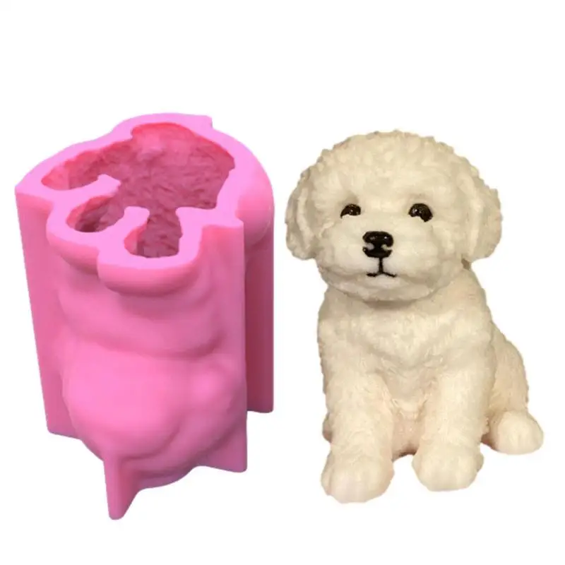 3D Силиконовая форма для собак, свеча для французского бульдога, силиконовая форма для моделирования щенка, Эпоксидная смола, Керамические глиняные формы для украшения дома Изображение 1