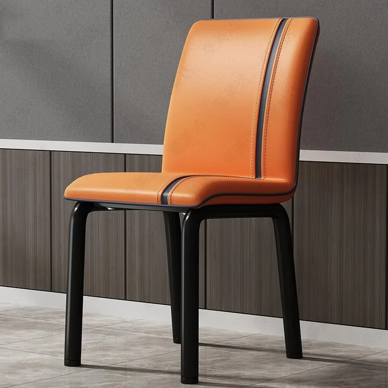 Дизайнерские стулья Nordic для гостиной, Портативное Эргономичное кресло Relax Leather Lounge, Роскошная мебель для комнаты Sillas Comedor DC030 Изображение 0