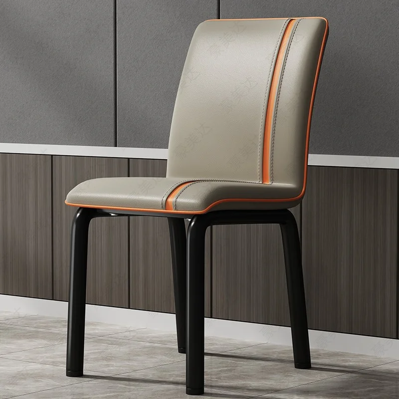 Дизайнерские стулья Nordic для гостиной, Портативное Эргономичное кресло Relax Leather Lounge, Роскошная мебель для комнаты Sillas Comedor DC030 Изображение 1
