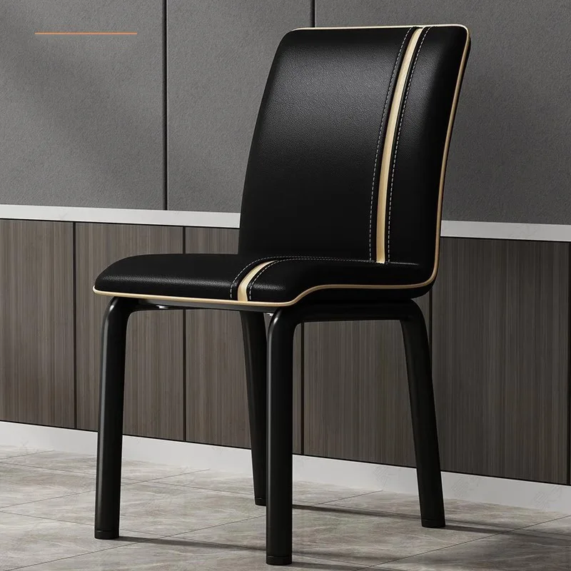 Дизайнерские стулья Nordic для гостиной, Портативное Эргономичное кресло Relax Leather Lounge, Роскошная мебель для комнаты Sillas Comedor DC030 Изображение 2