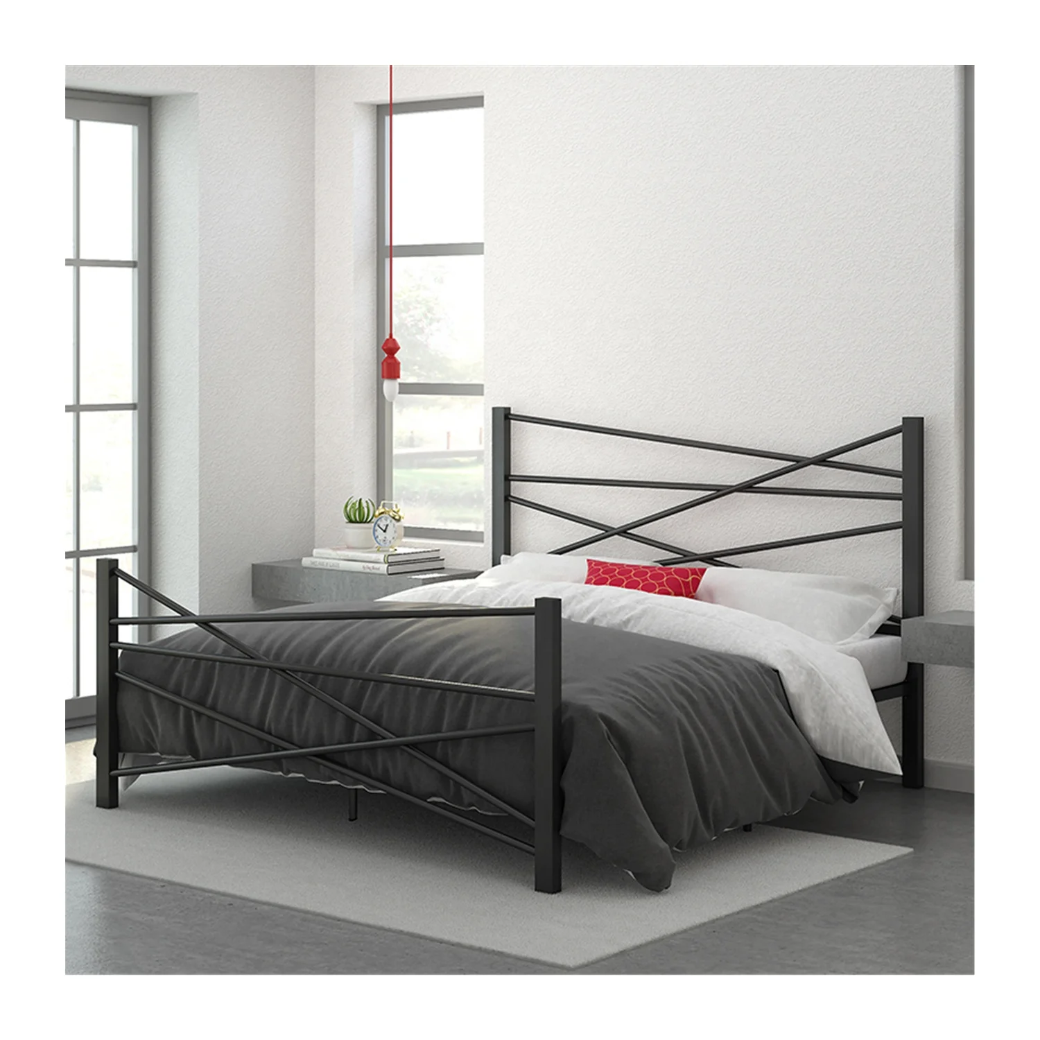 RTS Новейший дизайн Заводская поставка Привлекательная цена Мебель для спальни Металлические каркасы кроватей Бестселлер Изображение 0