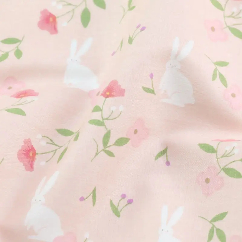 40х хлопок простыня Твил кролик ткань печатный цветочный хлопок ткань DIY платье хлопок лоскутное материал 2.35 м ширина  Изображение 4
