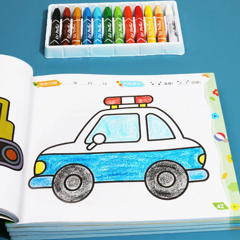 Книжка-раскраска для взрослых, обучающая детей живописи, граффити, Книги для рисования, канцелярские принадлежности, подарки для детей 2-5 лет, 107 Страниц Изображение 0