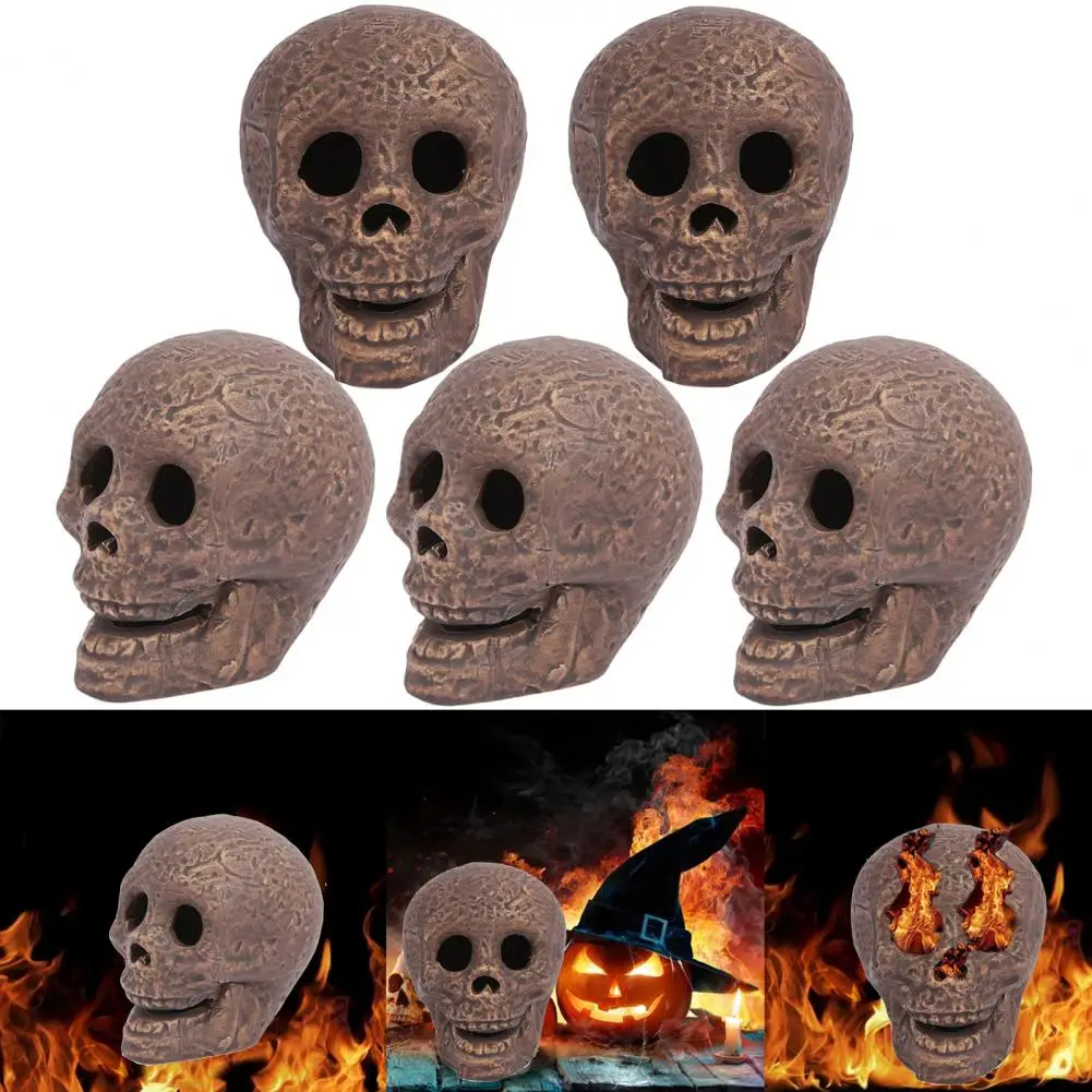 Сверхпрочный череп, реалистичные огнеупорные украшения из черепов на Хэллоуин для костров, каминов, походных костров, Жуткие украшения для вечеринок Изображение 0
