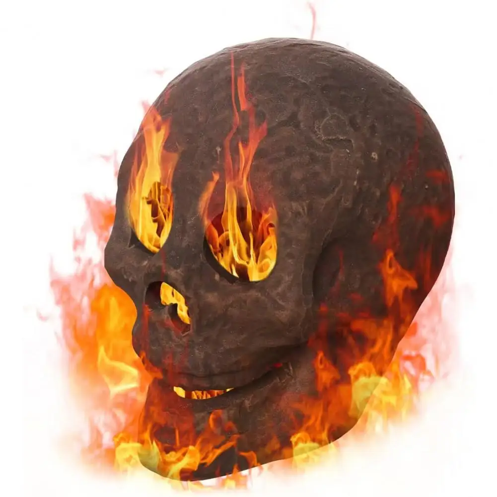 Сверхпрочный череп, реалистичные огнеупорные украшения из черепов на Хэллоуин для костров, каминов, походных костров, Жуткие украшения для вечеринок Изображение 5