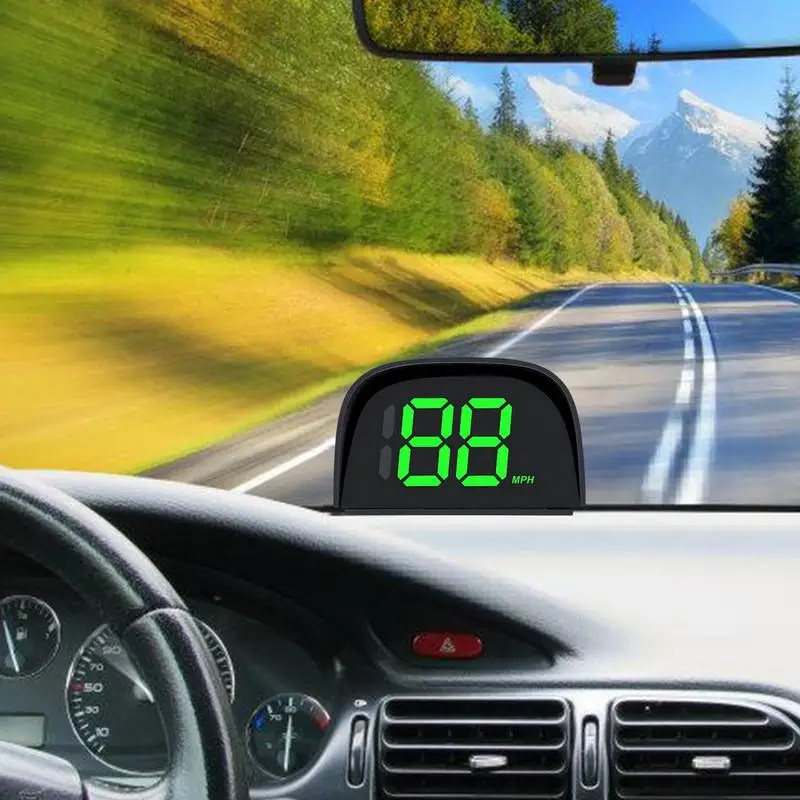 Предупреждающий Дисплей Для Автомобилей Auto Speed Автомобильный Hud GPS Спидометр Предупреждение О Превышении Скорости Измерение Пробега Hud Дисплей Спидометра Изображение 2