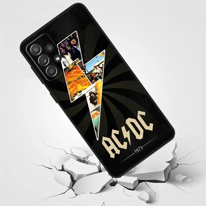Ac-Dc Rock Band Music Черный Чехол для телефона Samsung Galaxy A54 A53 A52 A14 A13 A12 A34 A33 A32 A24 A23 A22 A04 A03S A02S A72 A73 Изображение 3