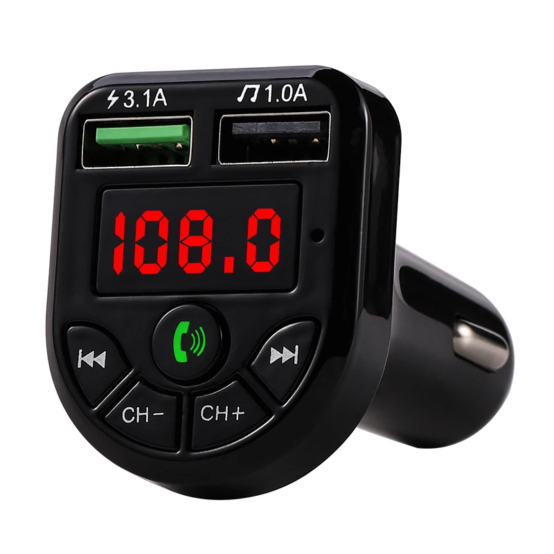 1-8 шт. FM-передатчик Bluetooth 5.0 Автомобильный комплект с двойным USB-автомобильным зарядным устройством 3.1A 1A USB MP3-плеер для iphone автомобильный U-диск/TF Изображение 1