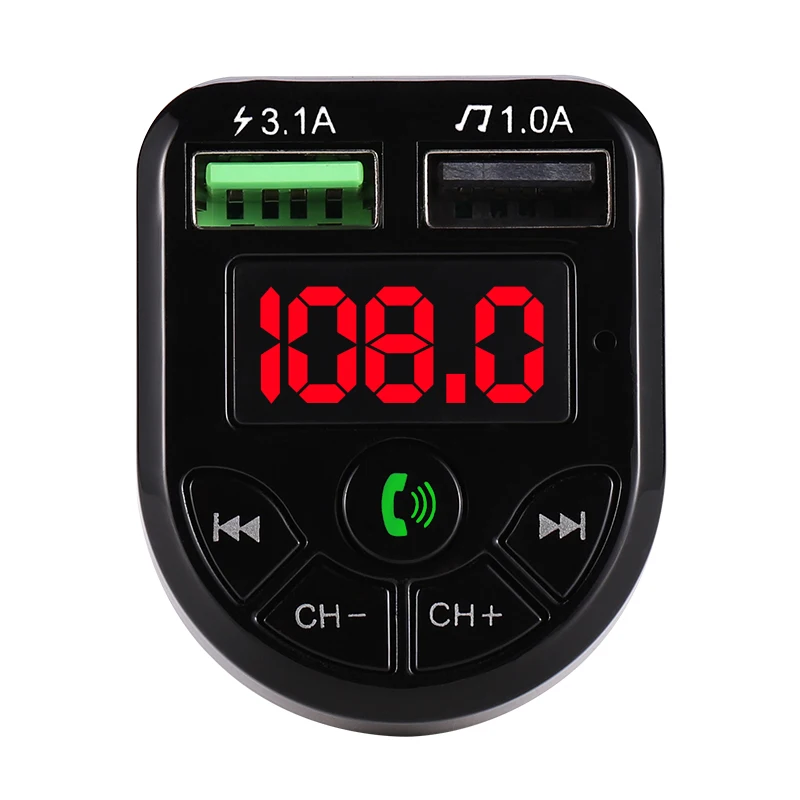 1-8 шт. FM-передатчик Bluetooth 5.0 Автомобильный комплект с двойным USB-автомобильным зарядным устройством 3.1A 1A USB MP3-плеер для iphone автомобильный U-диск/TF Изображение 3