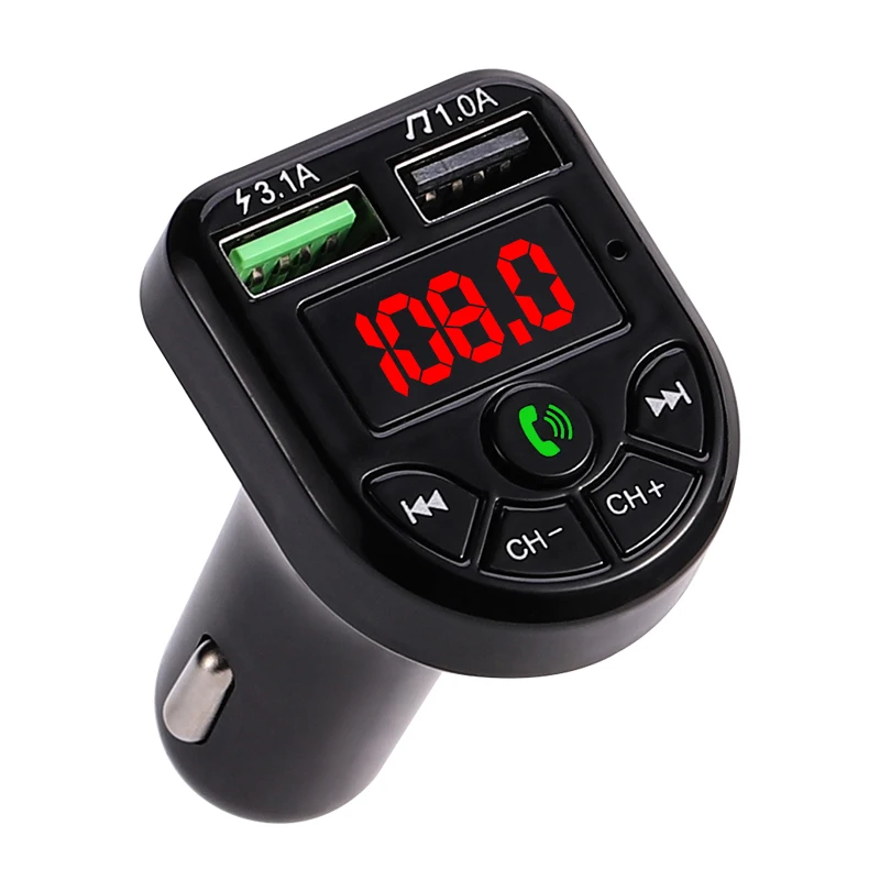 1-8 шт. FM-передатчик Bluetooth 5.0 Автомобильный комплект с двойным USB-автомобильным зарядным устройством 3.1A 1A USB MP3-плеер для iphone автомобильный U-диск/TF Изображение 4