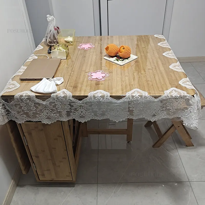 Складные обеденные столы из массива Дерева Съемный прямоугольный обеденный стол Простой обеденный стол на стене в квартире Домашний кухонный стол A Изображение 5