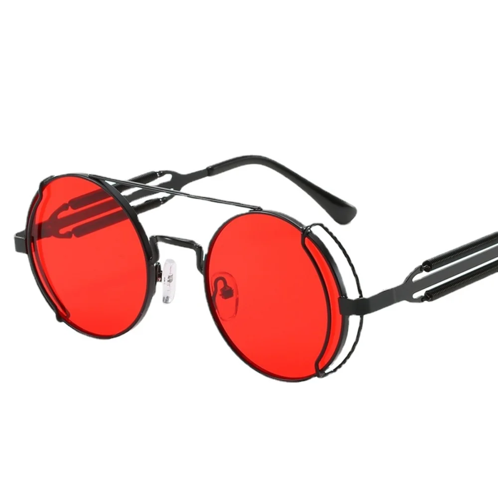 Винтажные солнцезащитные очки С цветными линзами, очки для мужчин и женщин, солнцезащитные очки в круглой металлической оправе в стиле ретро, Очки высокого качества UV400 Изображение 1