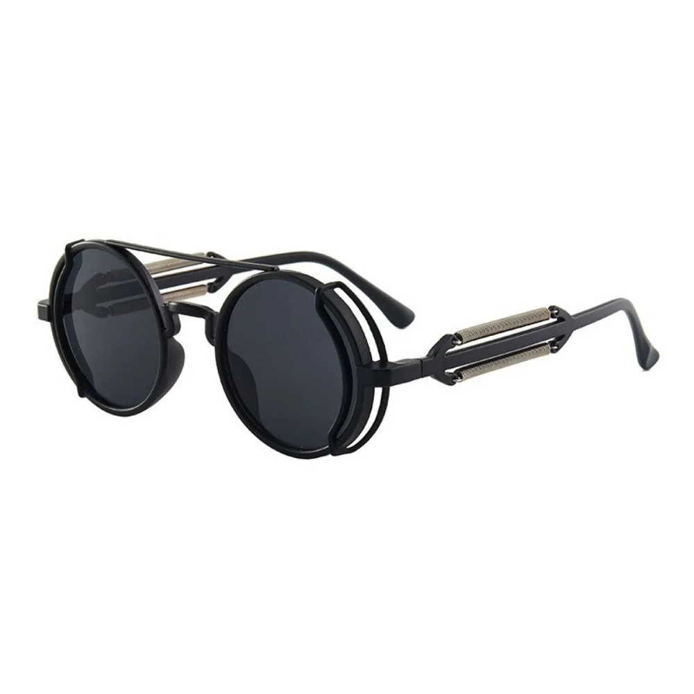 Винтажные солнцезащитные очки С цветными линзами, очки для мужчин и женщин, солнцезащитные очки в круглой металлической оправе в стиле ретро, Очки высокого качества UV400 Изображение 3