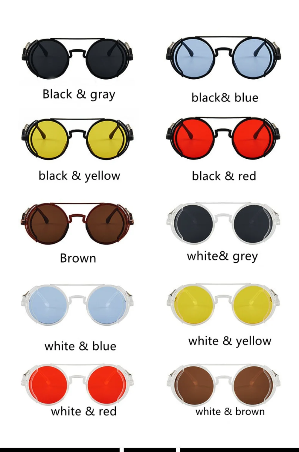 Винтажные солнцезащитные очки С цветными линзами, очки для мужчин и женщин, солнцезащитные очки в круглой металлической оправе в стиле ретро, Очки высокого качества UV400 Изображение 5