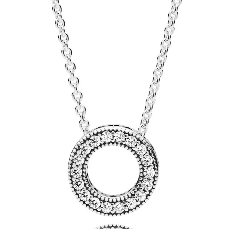 Логотип Radiant Hearts Forever, Фирменный круг, Незабудки, ожерелье из модного стерлингового серебра 925 Пробы, Ювелирные изделия своими руками Изображение 5