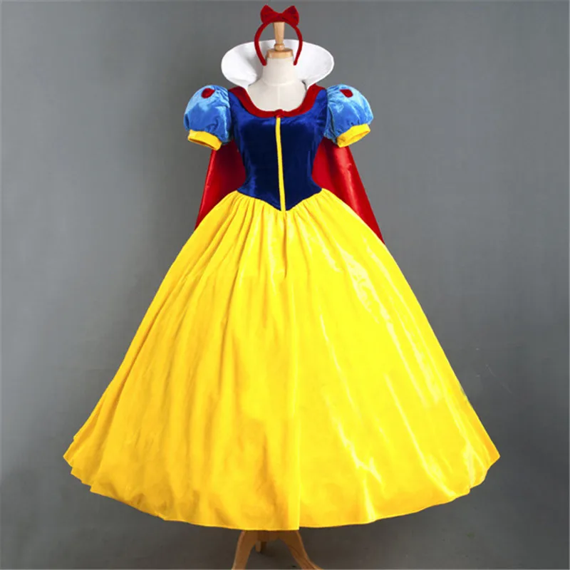 Платье для косплея для взрослых, платье принцессы для Белоснежки для девочек, женский костюм принцессы из мультфильма для взрослых, костюм Белоснежки для вечеринки на Хэллоуин Изображение 0