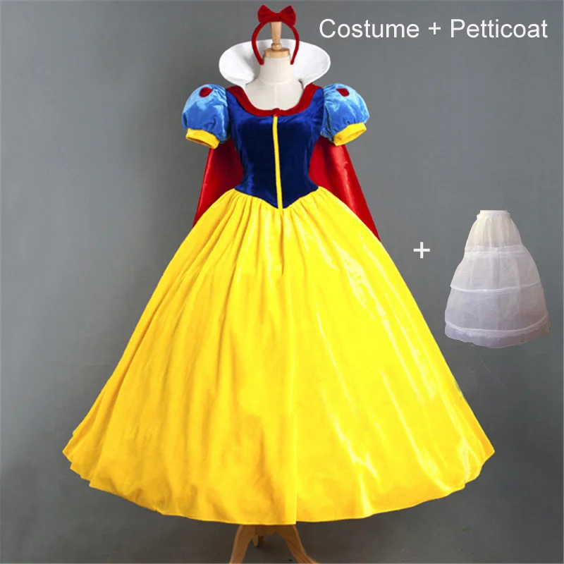 Платье для косплея для взрослых, платье принцессы для Белоснежки для девочек, женский костюм принцессы из мультфильма для взрослых, костюм Белоснежки для вечеринки на Хэллоуин Изображение 3