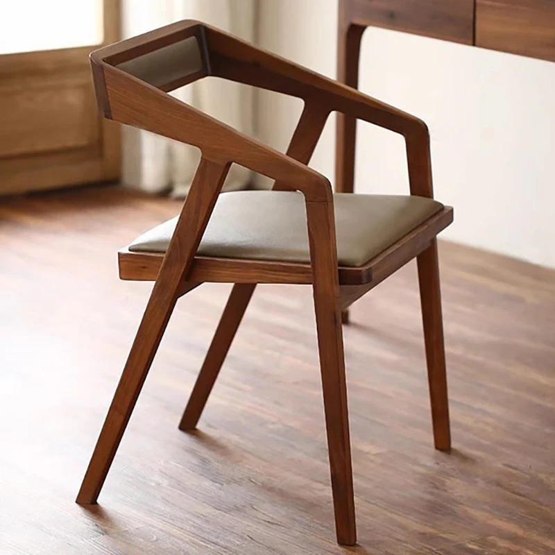 Старинные Американские Обеденные стулья с подлокотниками, Обитые мебелью Kommoden Для кухни и гостиной, Мебель из дерева Papasan Sillas Cocina Изображение 0