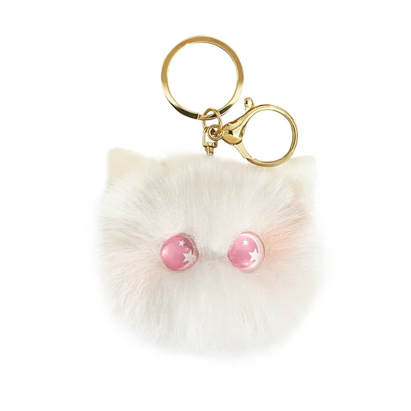 Милый плюшевый котенок Мультяшный брелок Школьная сумка Брелок Для ключей Женская сумка Брелок для ключей Кулон Ювелирные изделия Подарок на День рождения для девочек Пуховые брелки для ключей Изображение 0