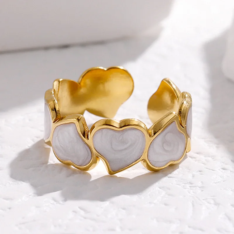 Открытое кольцо women love love простое кольцо из нержавеющей стали 316L с регулируемым дизайном Изображение 1