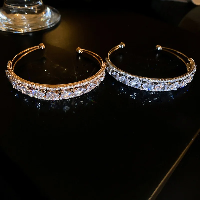 Двухслойный браслет из циркона в форме капли воды Barcelet для женщин, легкие роскошные украшения для темперамента, модные вечерние украшения Изображение 5