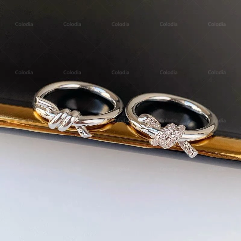 Высококачественные Роскошные ювелирные изделия из стерлингового серебра 925 пробы, кольцо с узлом для женщин, изысканный темперамент, модный бренд класса люкс, подарок для вечеринки Изображение 3