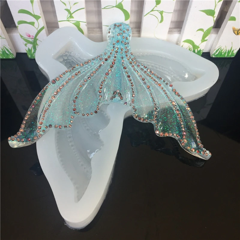 Большая силиконовая форма с рыбьим хвостом для изготовления ювелирных изделий из смолы DIY Jewelry Tools Изображение 1