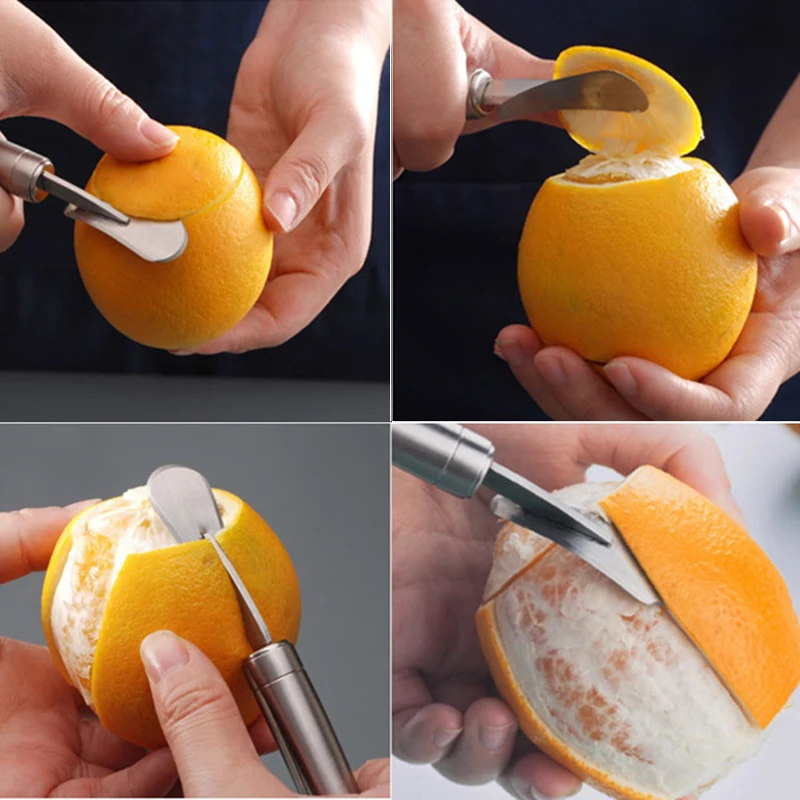 Овощечистка для апельсинов и лимонов из нержавеющей стали, практичный нож для открывания фруктов и грейпфрутов, кухонные принадлежности для домашнего обихода Изображение 4