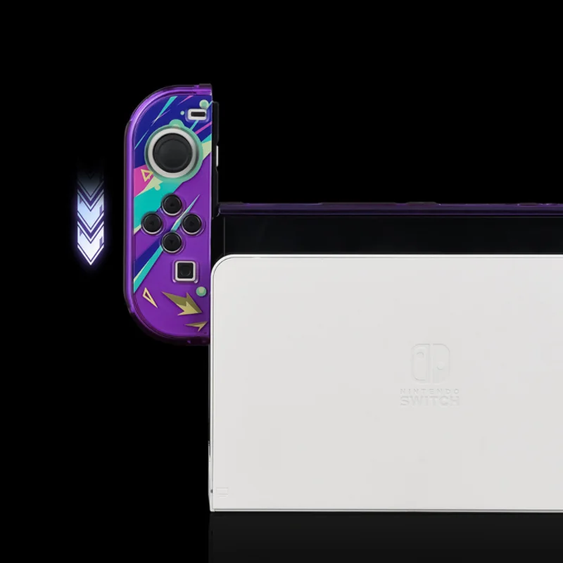 Divine Cat Прозрачный фиолетовый жесткий чехол Crystal Shell Protector для Nintendo Switch Oled Joycon Controller Защитный чехол из кожи Изображение 5