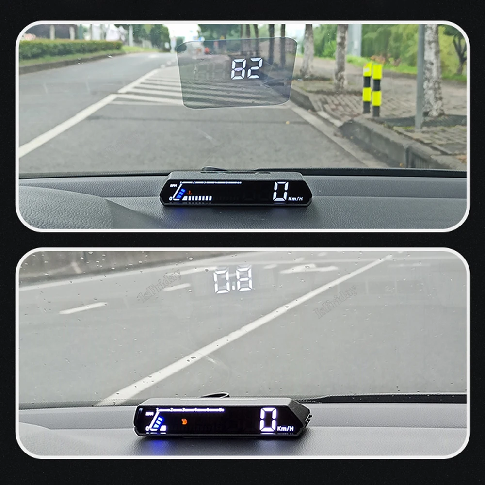 Головной дисплей автомобиля, Датчик HUD, автоматический OBD2, температура компьютера для вождения, Спидометр, головной дисплей, Аксессуары для автомобильной электроники Изображение 3