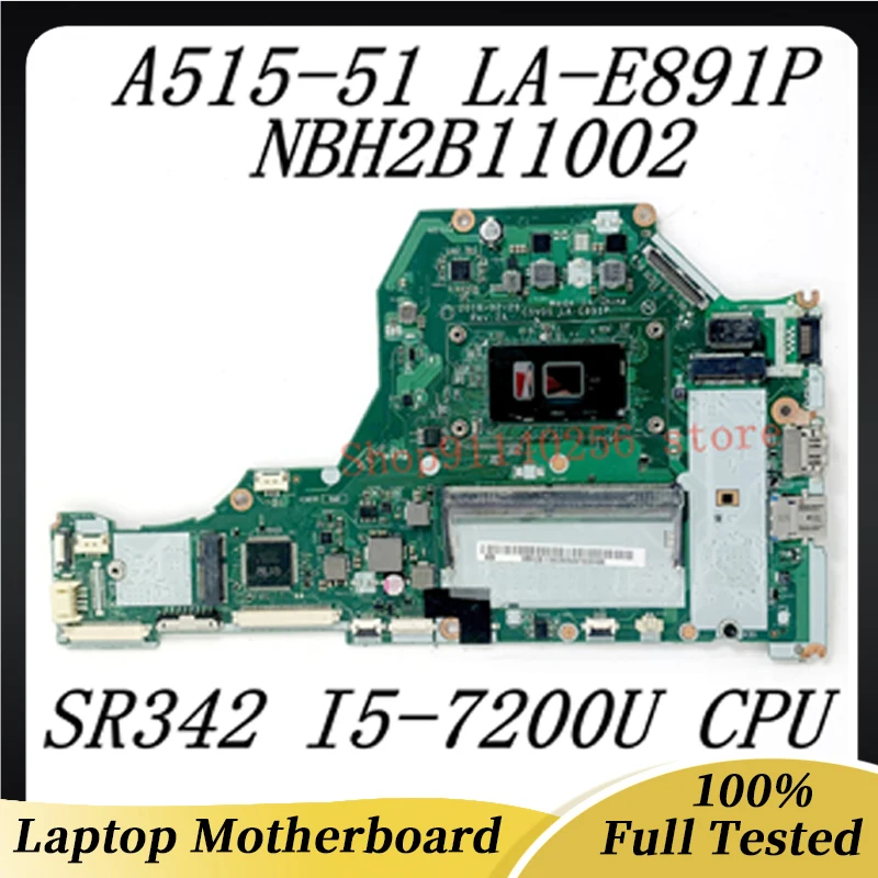 C5V01 LA-E891P Материнская плата Ноутбука NBH2B11002 Для Acer A515-51 A515-51G С процессором SR342 I5-7200U 4 ГБ DDR4 100% Протестировано НОРМАЛЬНО Изображение 0