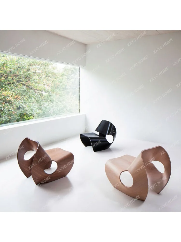 Креативное кресло с полым коленом, современное деревянное кресло для отдыха, художественное кресло Изображение 4