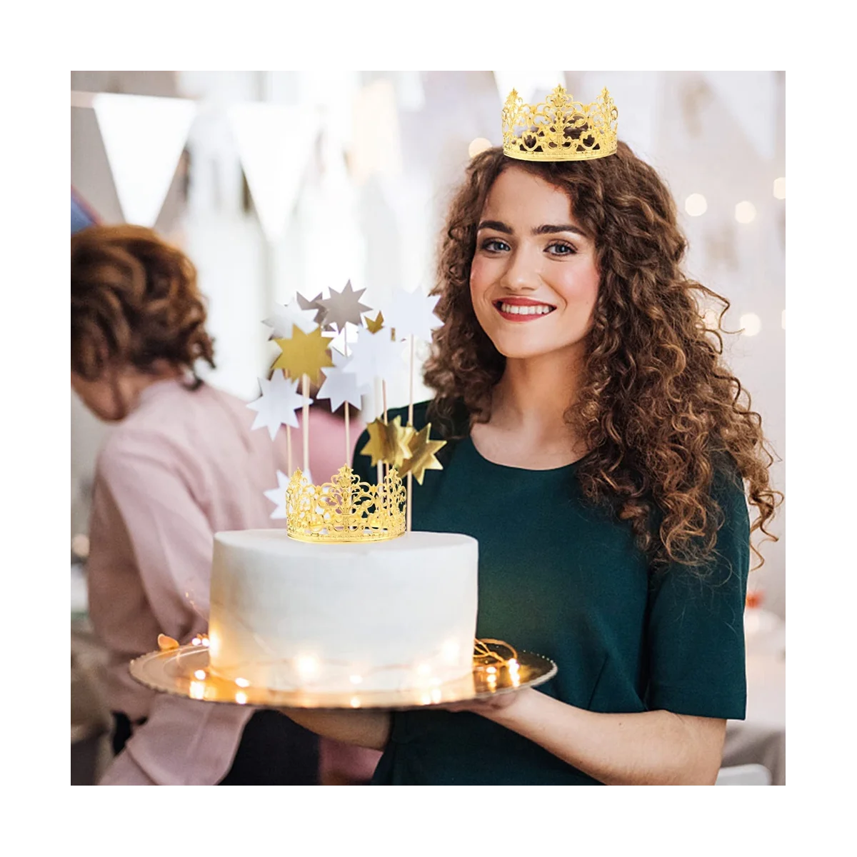 6шт Золотая Мини-Корона Топпер Для Торта Принц Принцесса Маленькие Топперы Для Кексов Корона Свадебный Торт На День Рождения Маленькая Корона Изображение 4