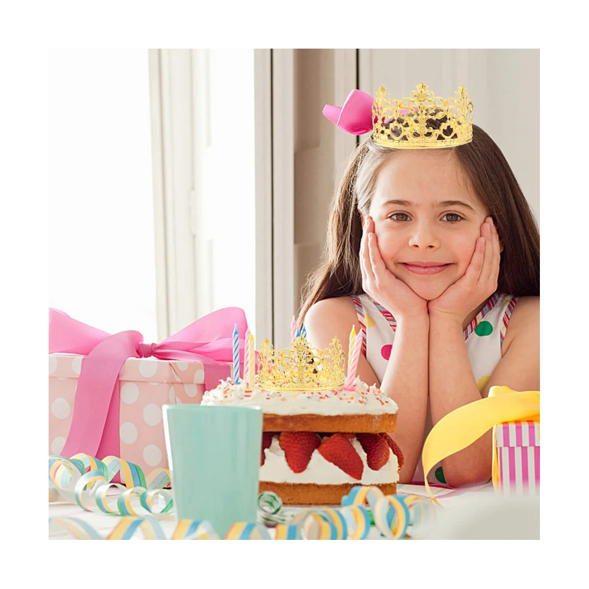 6шт Золотая Мини-Корона Топпер Для Торта Принц Принцесса Маленькие Топперы Для Кексов Корона Свадебный Торт На День Рождения Маленькая Корона Изображение 5