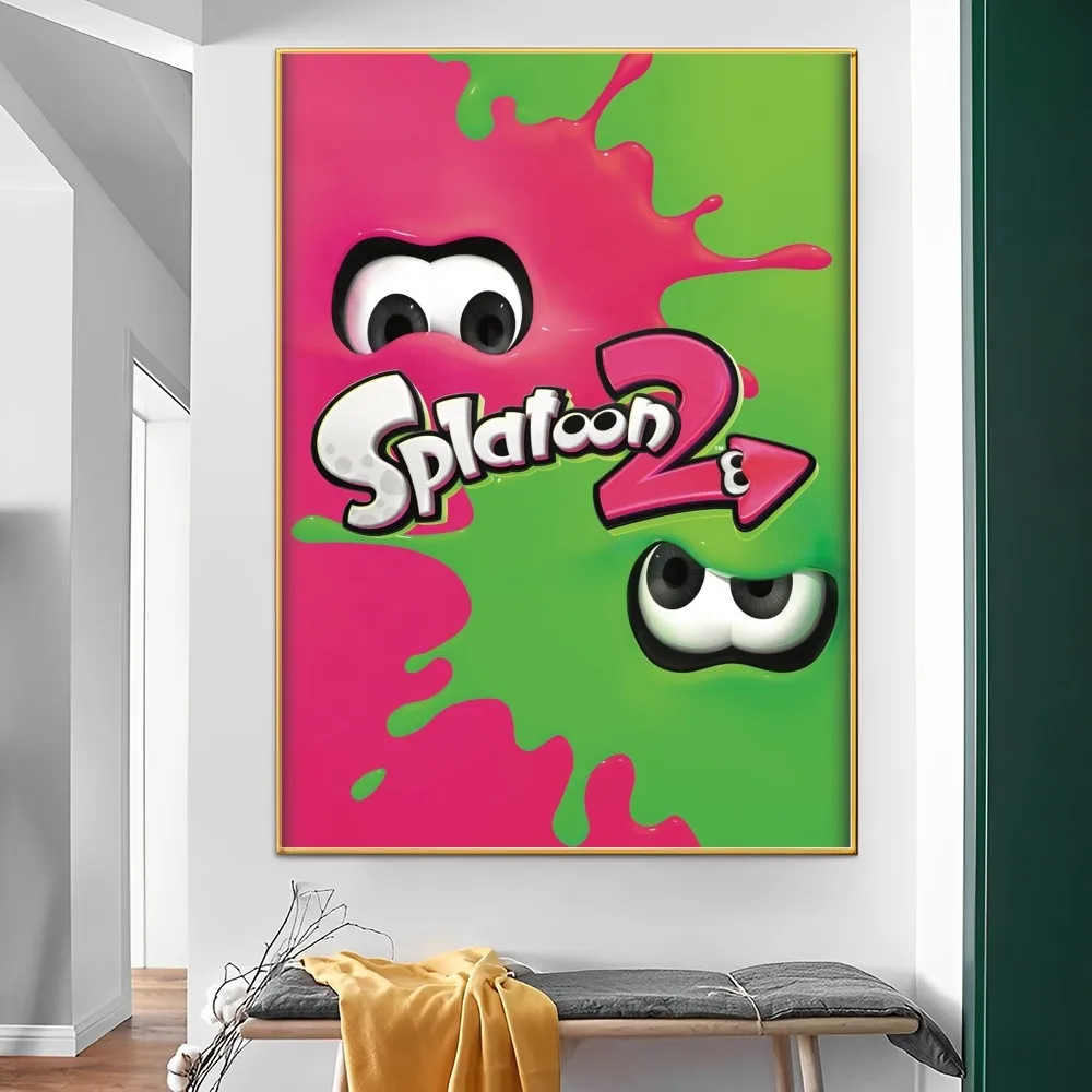 Игра S-Splatoon 3 Плакат Самоклеящийся Художественный Плакат Ретро Наклейка Из Крафт-Бумаги DIY Room Bar Cafe Винтажный Декоративный Изображение 3