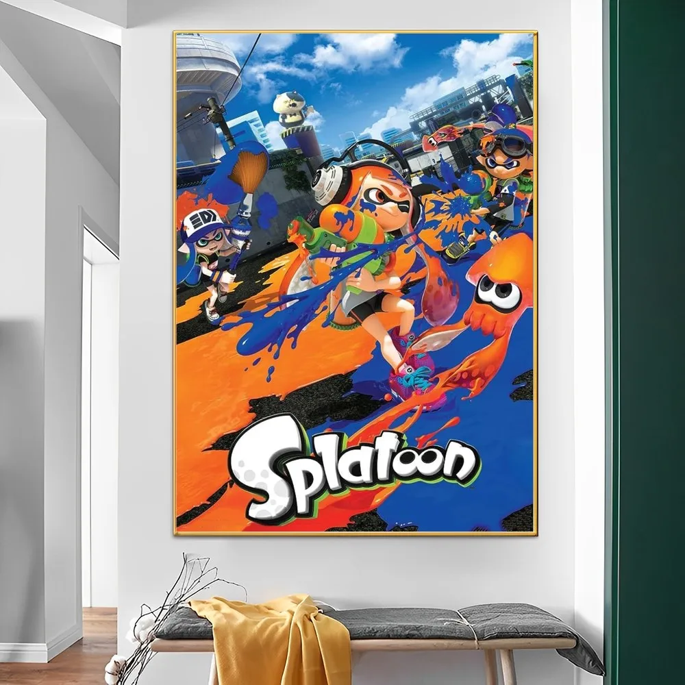Игра S-Splatoon 3 Плакат Самоклеящийся Художественный Плакат Ретро Наклейка Из Крафт-Бумаги DIY Room Bar Cafe Винтажный Декоративный Изображение 5