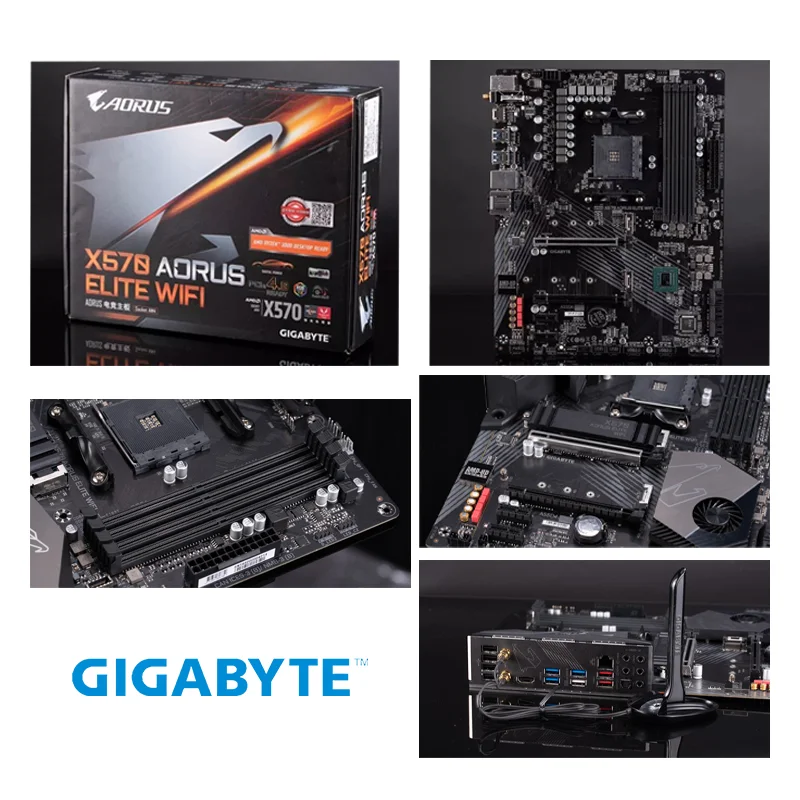 AMD Ryzen Kit R5 5600X AM4 CPU Combo DDR4 Gigabyte X570 AORUS ELITE WIFI Игровая Материнская плата AM4 DDR4 128 ГБ X570 PCLE 4.0 Новая Изображение 1