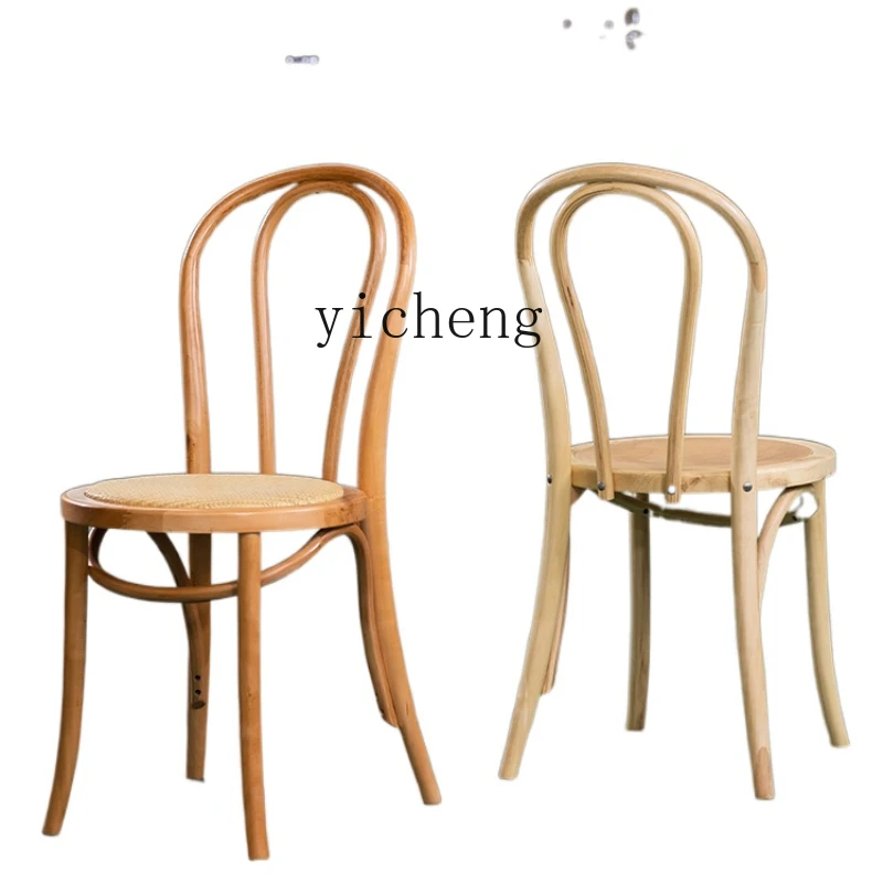 XL Обеденный стул из массива дерева с изогнутой деревянной спинкой Thonet Chair Французский ретро стул Изображение 0
