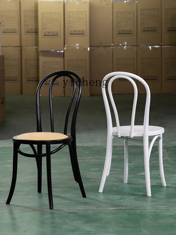 XL Обеденный стул из массива дерева с изогнутой деревянной спинкой Thonet Chair Французский ретро стул Изображение 1