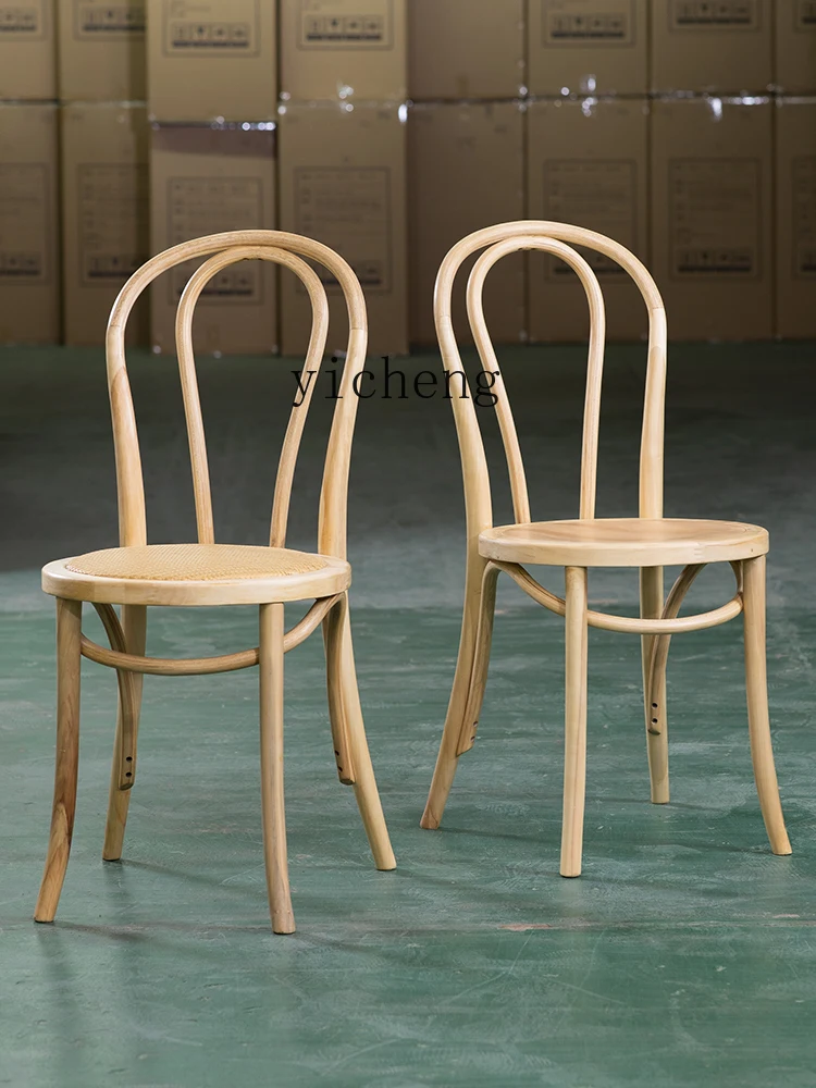 XL Обеденный стул из массива дерева с изогнутой деревянной спинкой Thonet Chair Французский ретро стул Изображение 2